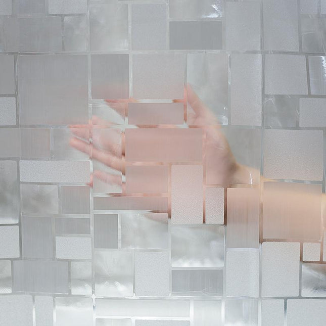 Transparant PEVA Douchegordijn Blokjespatroon