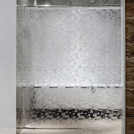 Transparant PEVA Douchegordijn Blokjespatroon