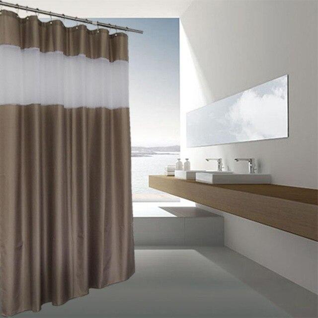 Wasbaar polyester douchegordijn met ringen