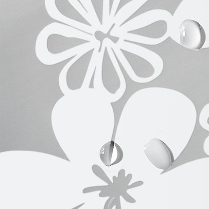 Semi-transparant douchegordijn met bloemenrand