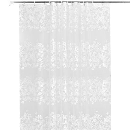 Semi-transparant douchegordijn met bloemenrand