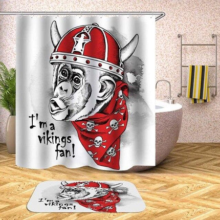 Douchegordijn met Grappige Aap Viking