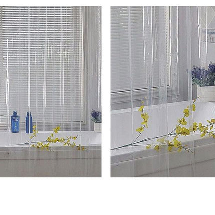 Helder doorzichtig douchegordijn van vinyl