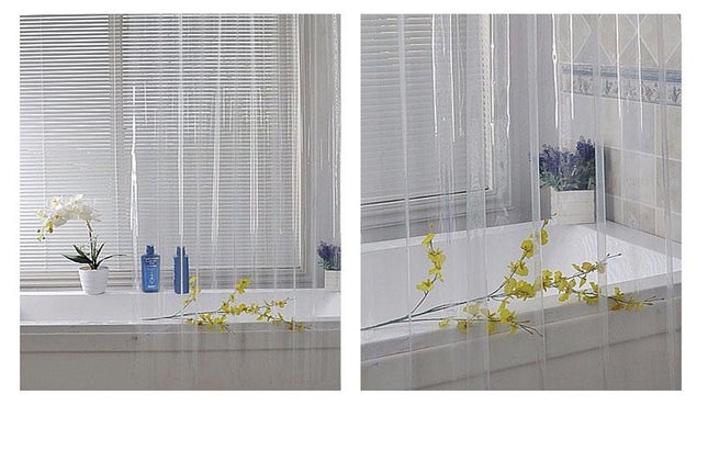 Helder doorzichtig douchegordijn van vinyl