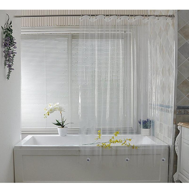 Helder doorzichtig douchegordijn van vinyl