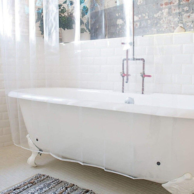 Helder doorzichtig douchegordijn van vinyl