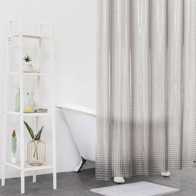 Goedkoop transparant douchegordijn met reliëf